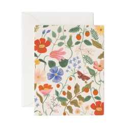 Strawberry Fields Cream Greeting Card