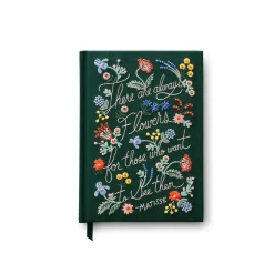 There Are Always Flowers Embroidered Fabric Journal