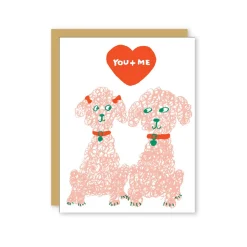 You and Me Poodles Greeting Card